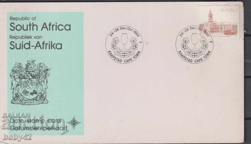 South Africa. postcard, special stamp 1983,.