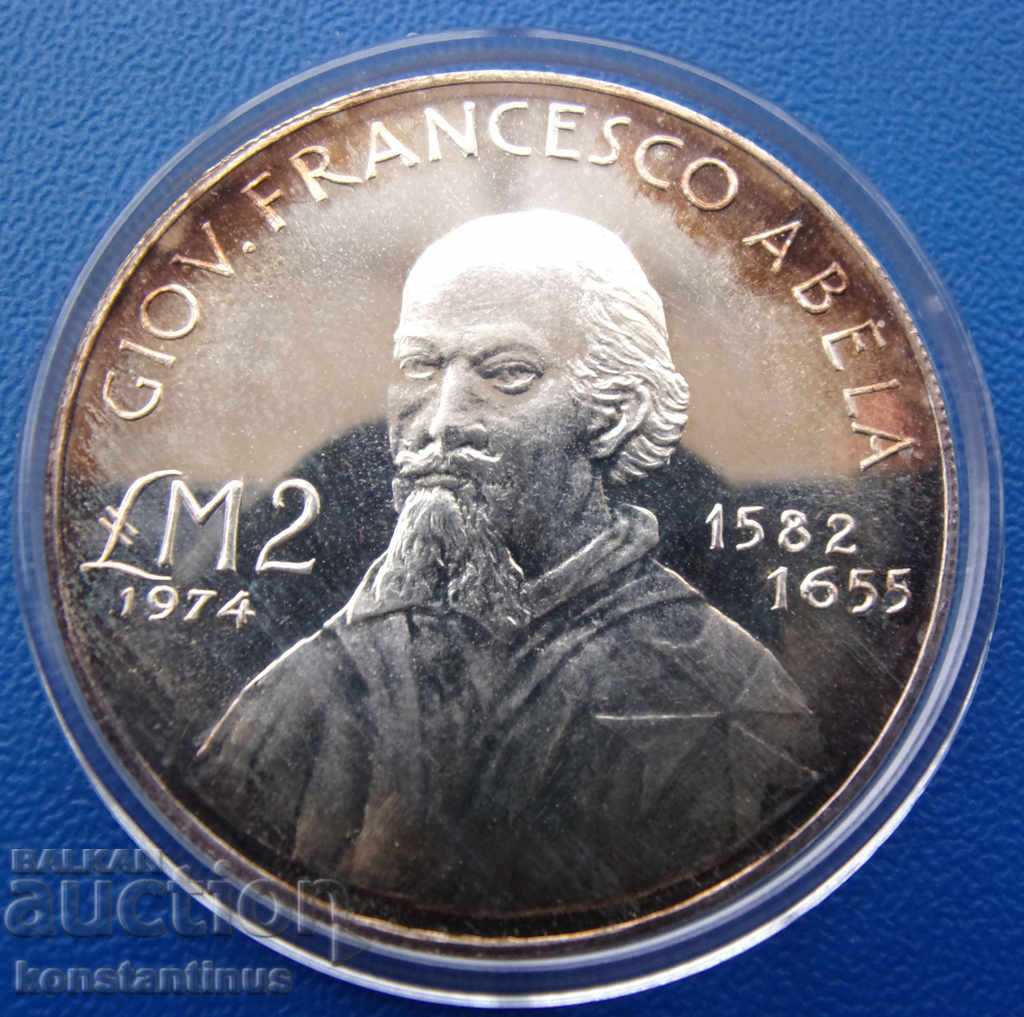 Malta 2 Pounds 1974 UNC Rare with price € 28.12 | 55.00 BGN