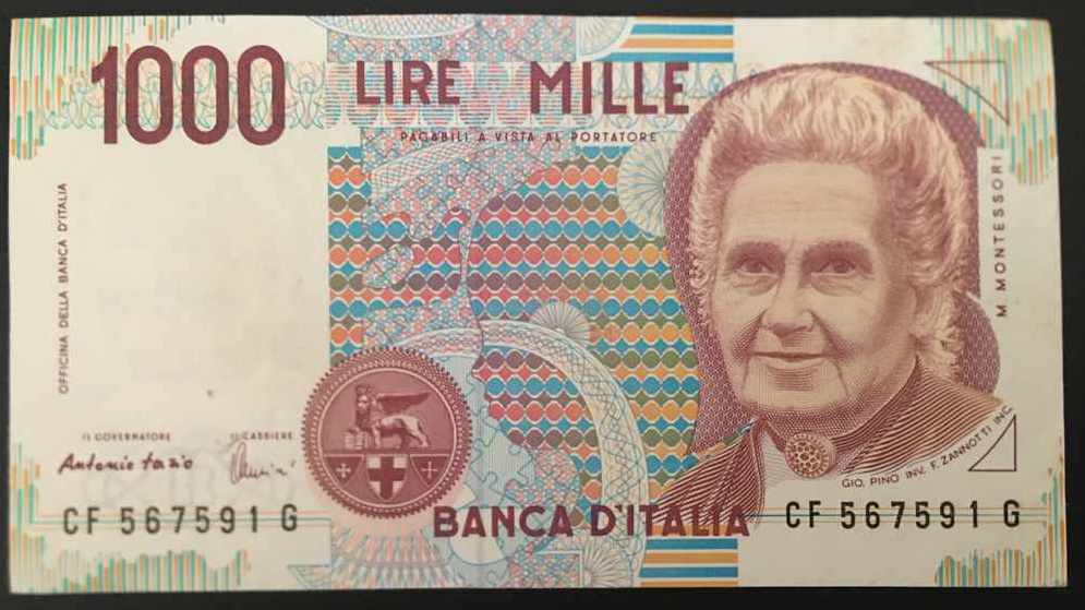 Italy 1000 Lire 1990 Pick 112 Ref 7591 Italy 1000 Lire 1990 Pick 112 Ref 7591