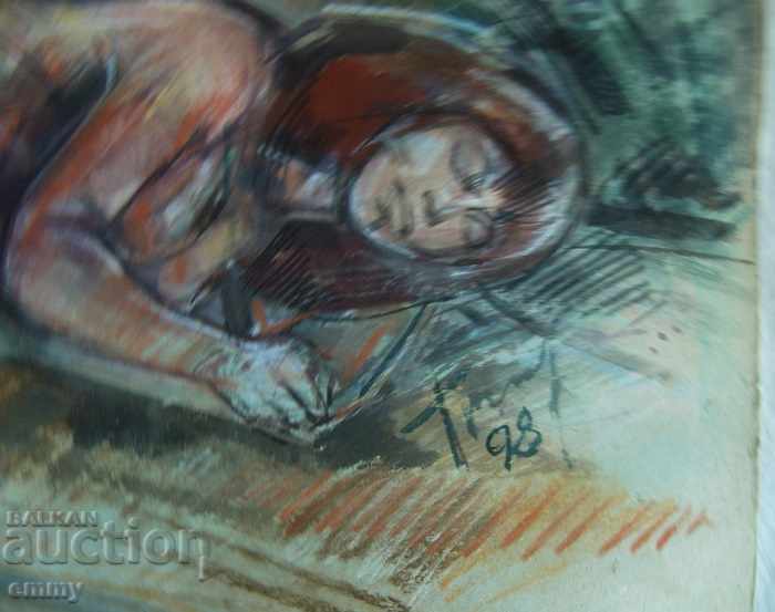 Delivery of Drawing watercolor pastel, mixed media 1998 signed