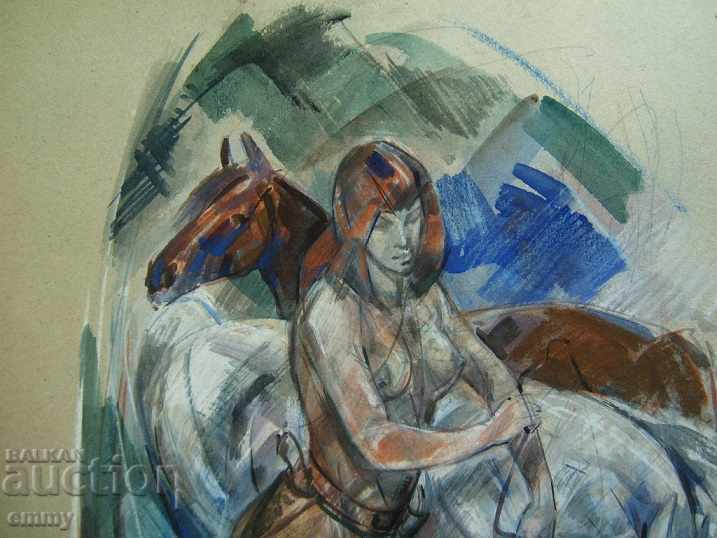 Drawing watercolor pastel, mixed media 1998 signed with price 70.00 BGN | € 35.79 Drawing watercolor pastel, mixed media 1998 signed with price 70.00 BGN | € 35.79