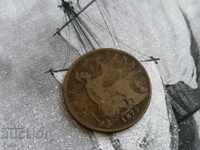 Монета - Великобритания - 1 пени | 1875г.