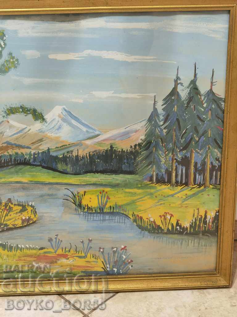 Δημοπρασία Αρχαίο υπέροχο τοπίο ζωγραφικής από τη δεκαετία του '60