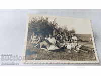 Photo Vitosha Young men and women on the meadow 1942