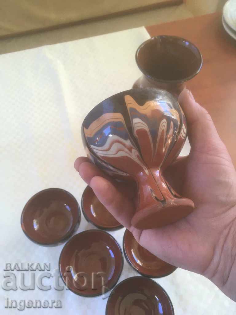 Auction  OLD TROYAN CERAMICS JUNE GLASS-POTTER-SERVICE GLINA GLECH