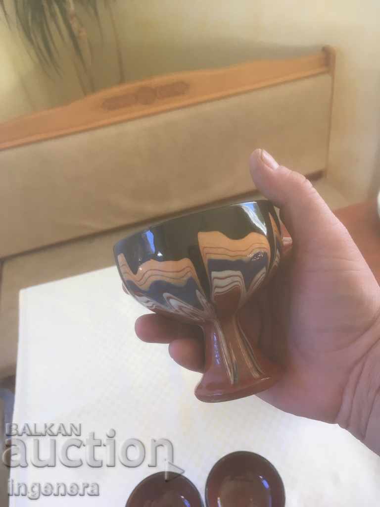 OLD TROYAN CERAMICS JUNE GLASS-POTTER-SERVICE GLINA GLECH - 5