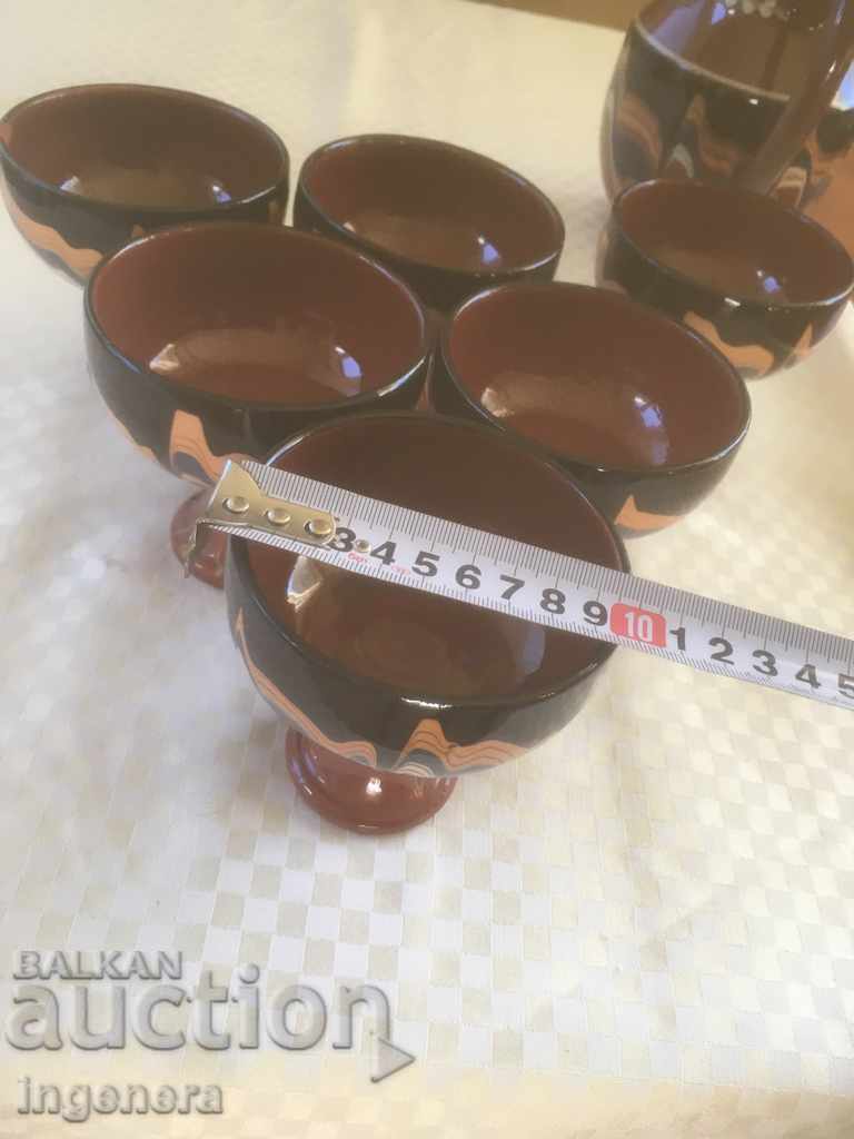 OLD TROYAN CERAMICS JUNE GLASS-POTTER-SERVICE GLINA GLECH - 6