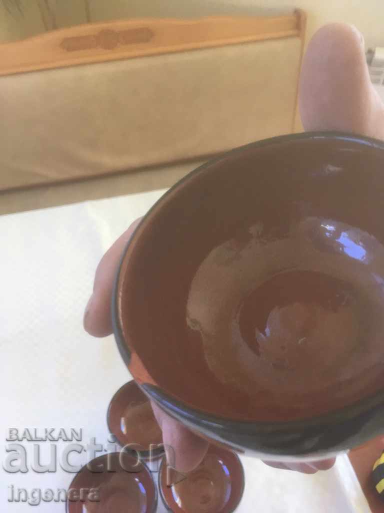 OLD TROYAN CERAMICS JUNE GLASS-POTTER-SERVICE GLINA GLECH - 7