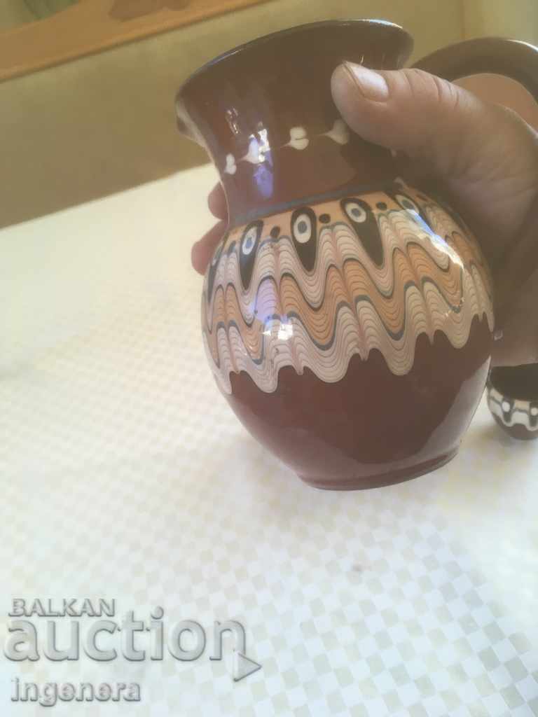 TROYAN CERAMICS FROM THE 70'S SERVICE JUG GLASS with price 28.00 BGN | € 14.32 TROYAN CERAMICS FROM THE 70'S SERVICE JUG GLASS with price 28.00 BGN | € 14.32