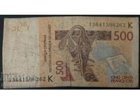 West Africa States 500 Francs 2012 Pick 219b Ref 6262