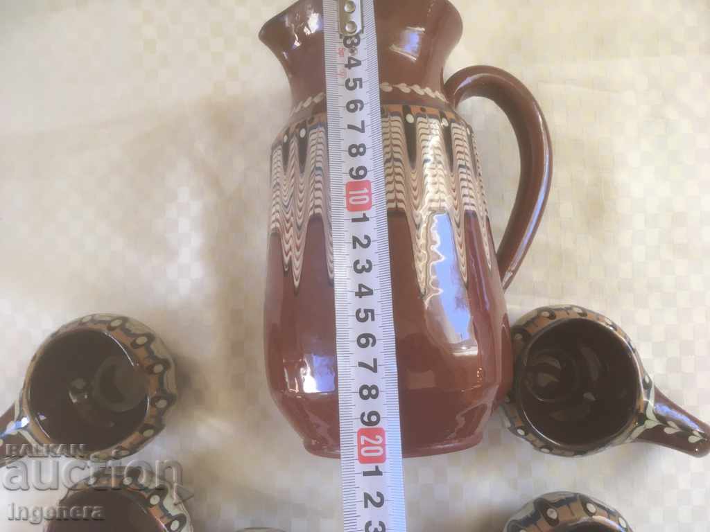 TROYAN CERAMICS SERVICE FROM THE 70'S GLUCK JUG with price 42.00 BGN | € 21.47 TROYAN CERAMICS SERVICE FROM THE 70'S GLUCK JUG with price 42.00 BGN | € 21.47