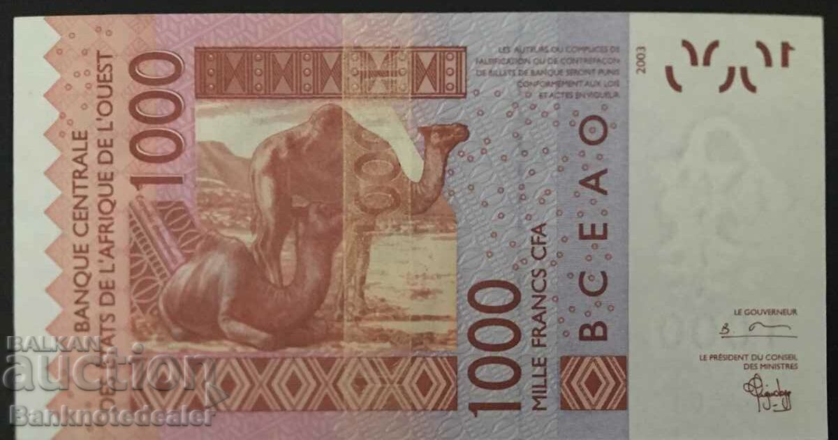 West Africa States 1000 Francs 2003 Pick 215b Ref 4897 with price 12.00 BGN | € 6.14 West Africa States 1000 Francs 2003 Pick 215b Ref 4897 with price 12.00 BGN | € 6.14