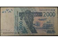 West Africa States 2000 Francs 2003 Pick 216b Ref 9796