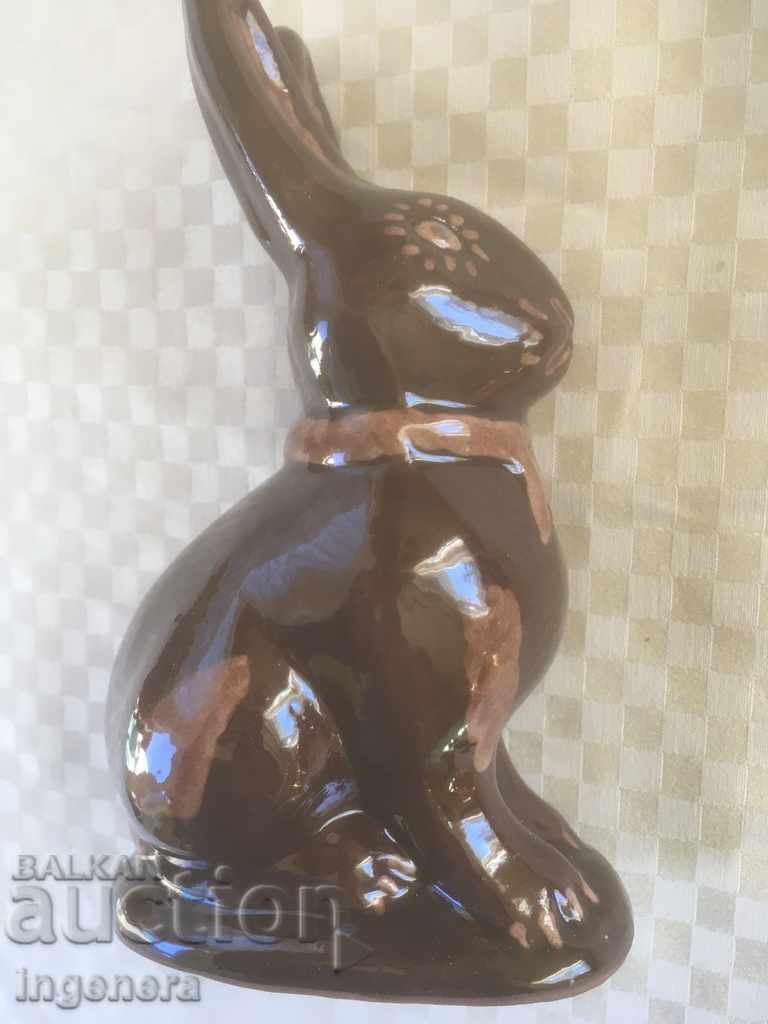 TROYAN CERAMICS FROM THE 70S SOUVENIR RABBIT GLAZED - 5