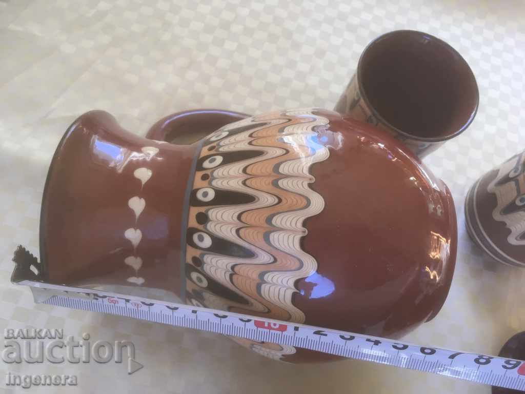 TROYAN CERAMICS FROM THE 70'S SERVICE JUG GLASS - 6 TROYAN CERAMICS FROM THE 70'S SERVICE JUG GLASS - 6