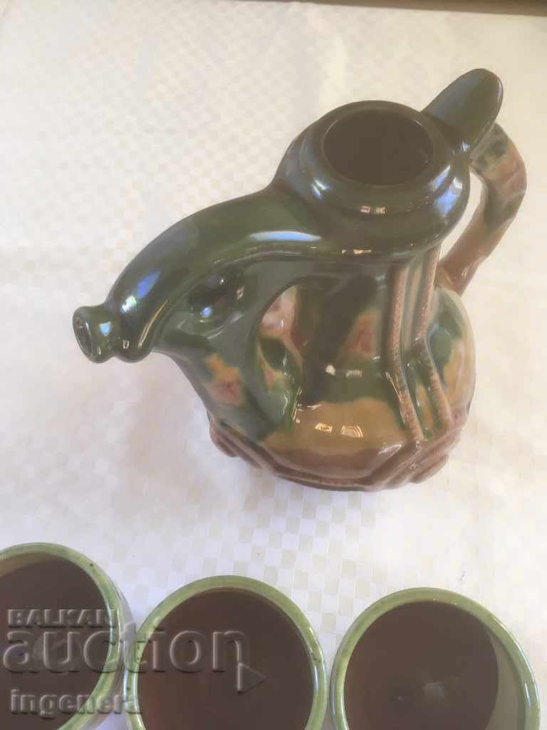 CERAMICĂ DE TROIAN DIN ANII '70 CANĂ CU TOARTĂ SMĂLȚUITĂ - 7 CERAMICĂ DE TROIAN DIN ANII '70 CANĂ CU TOARTĂ SMĂLȚUITĂ - 7