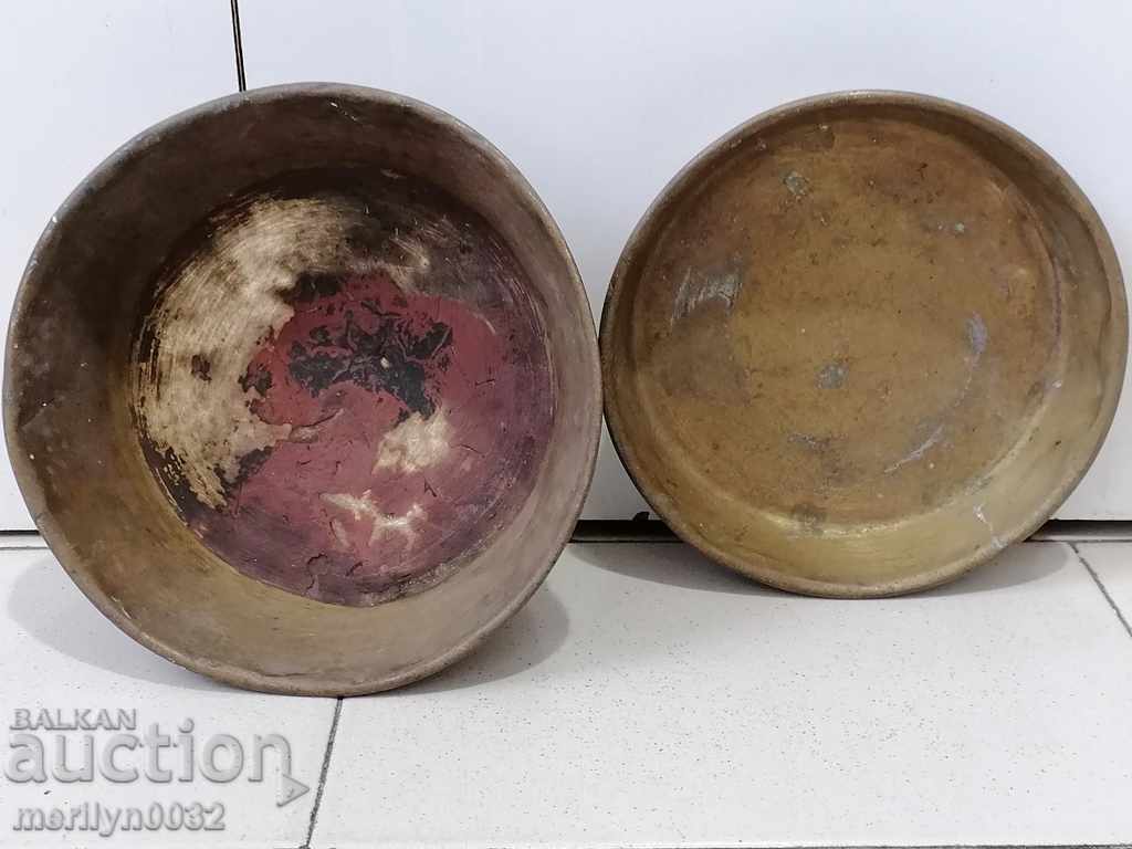 Talere din alamă pentru cântar vechi, pereche, cântar cu contragreutate - 7