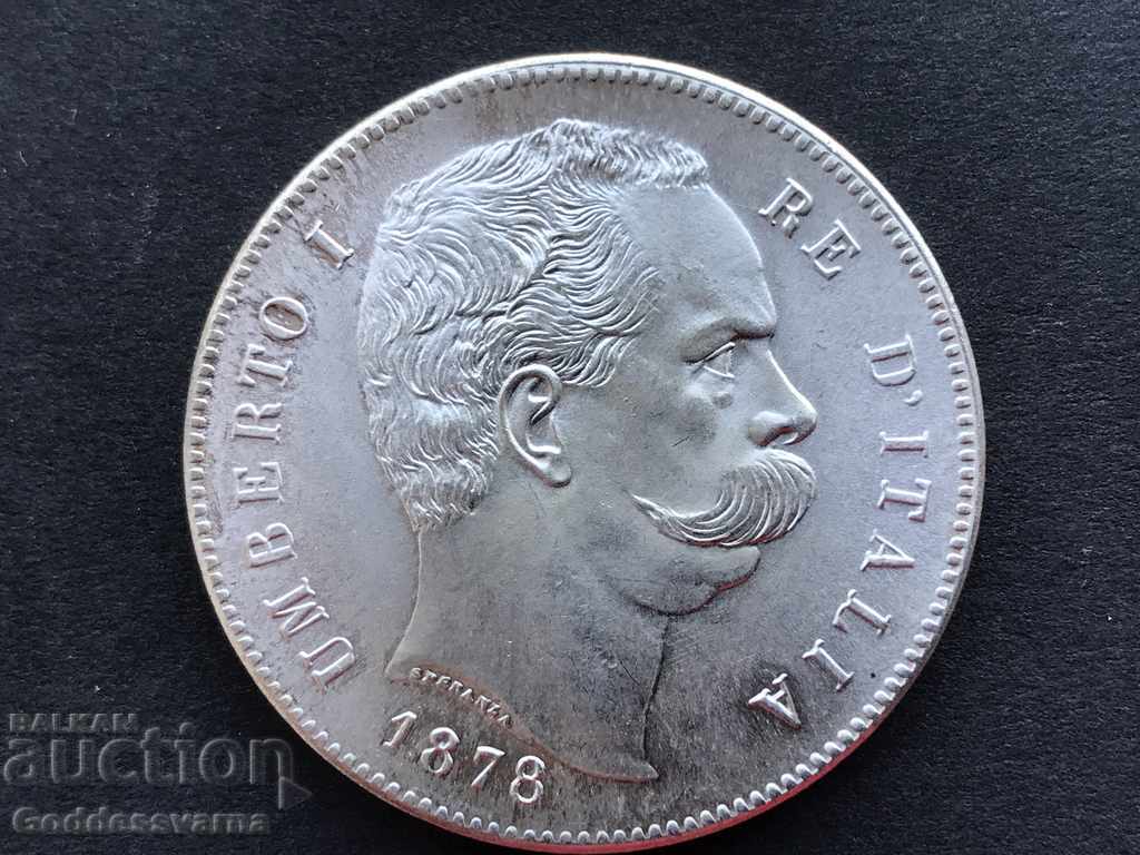 Delivery of Italy 5 lire 1878 silver coin Delivery of Italy 5 lire 1878 silver coin