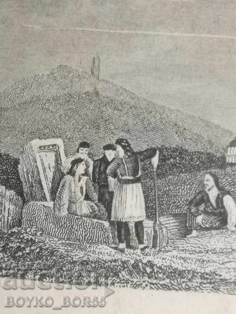 Ancient 19th Century Antique Collectible Lithograph - 6