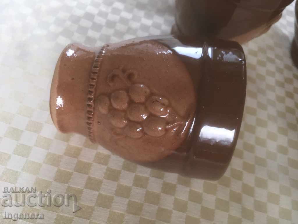 CERAMICĂ DE TROIAN DIN ANII '70 CANĂ PAHAR SERVICIU GLAZURĂ - 6