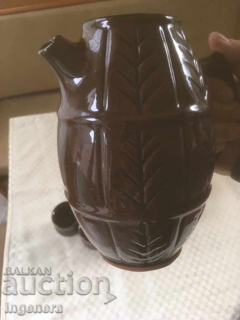 TROYAN CERAMICS FROM THE 70'S JUGS STOOL SERVICE GLASS GLASS with price 23.00 BGN | € 11.76