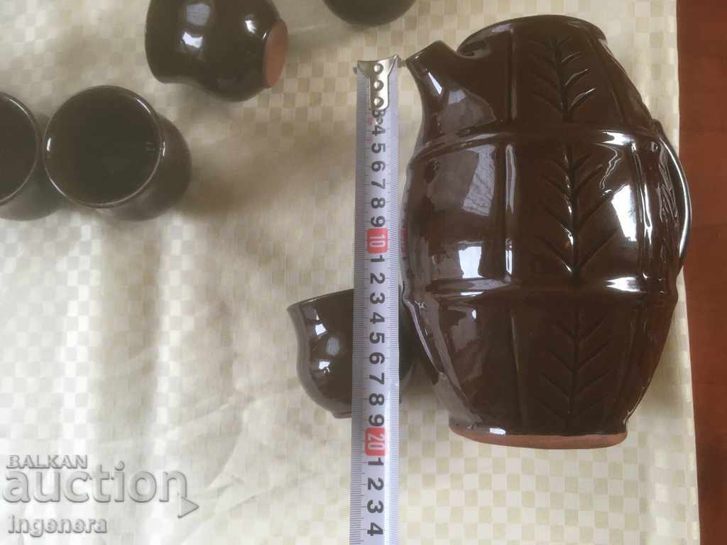 TROYAN CERAMICS FROM THE 70'S JUGS STOOL SERVICE GLASS GLASS - 5