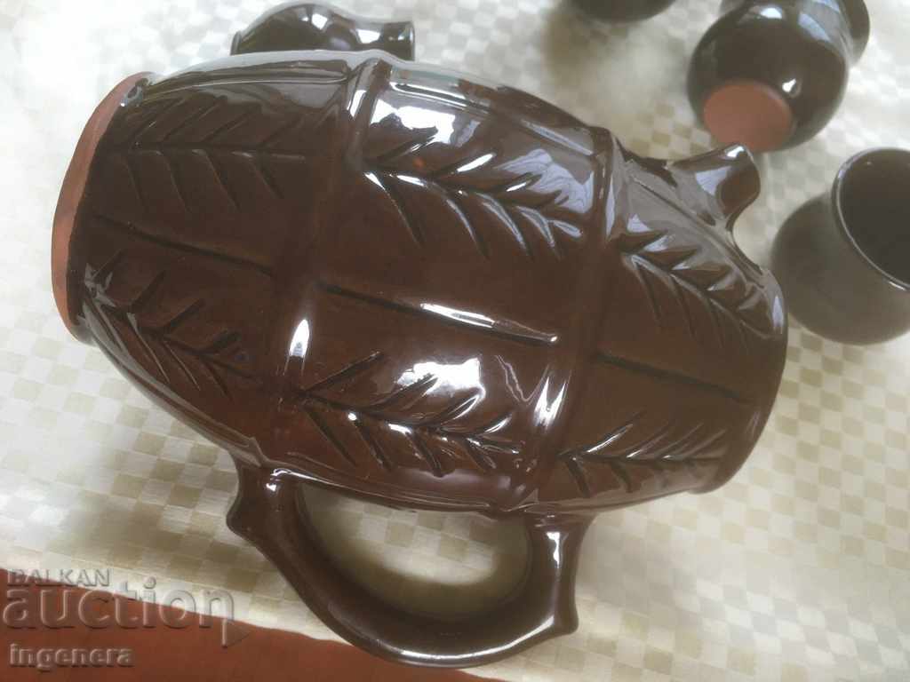 TROYAN CERAMICS FROM THE 70'S JUGS STOOL SERVICE GLASS GLASS - 6