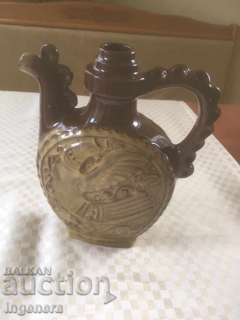 CERAMICĂ DE TROIAN DIN ANII '70, ULCIOARE PENTRU OȚET, CANĂ, PLOSCĂ