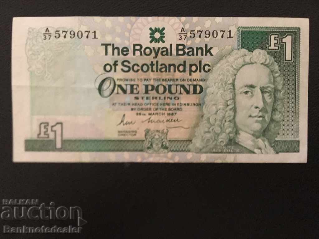 Scotland Royal Bank 1 Pound 1993 Pick 351e Ref 9071