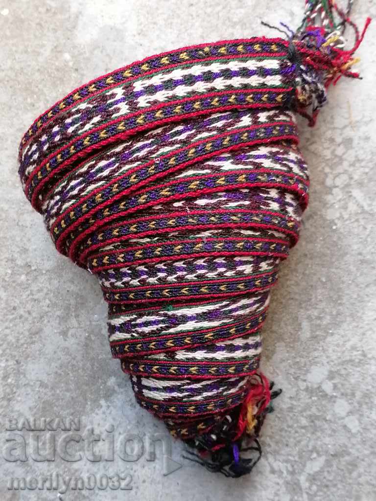 Old hand-knitted belt belt costume belt with a length of 2.35 m