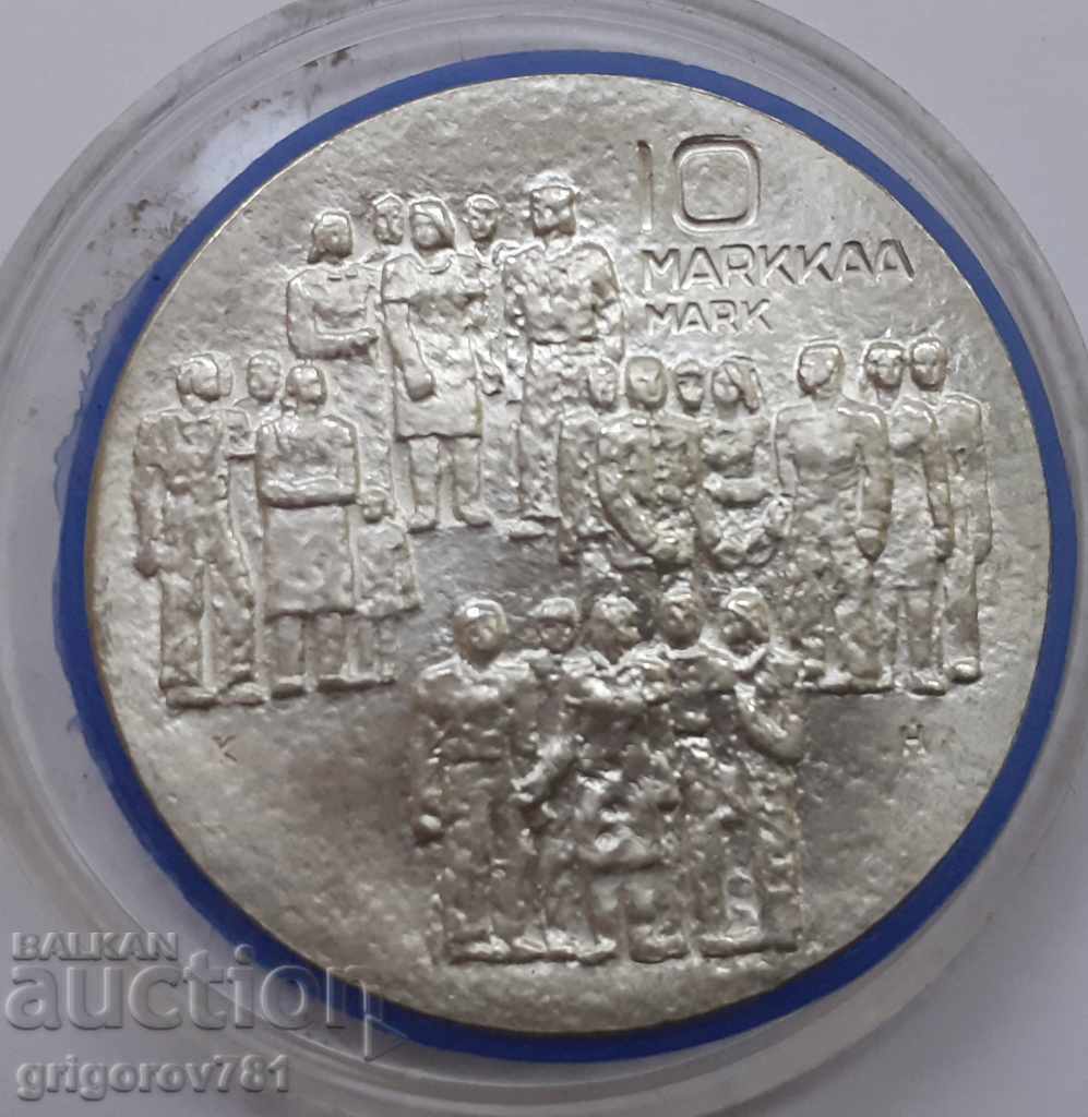 10 silver marks Finland 1977 - silver coin