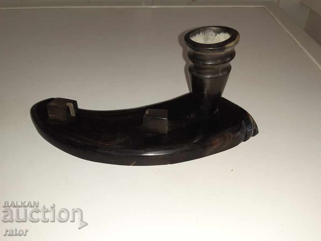 Auction  Old horn figure - vase, photo stand, soc