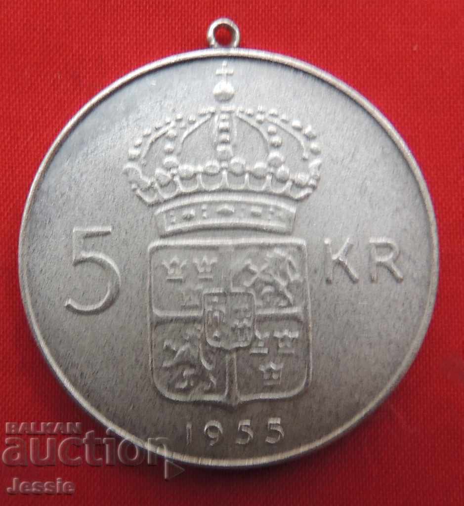 5 coroane Suedia 1955 TS