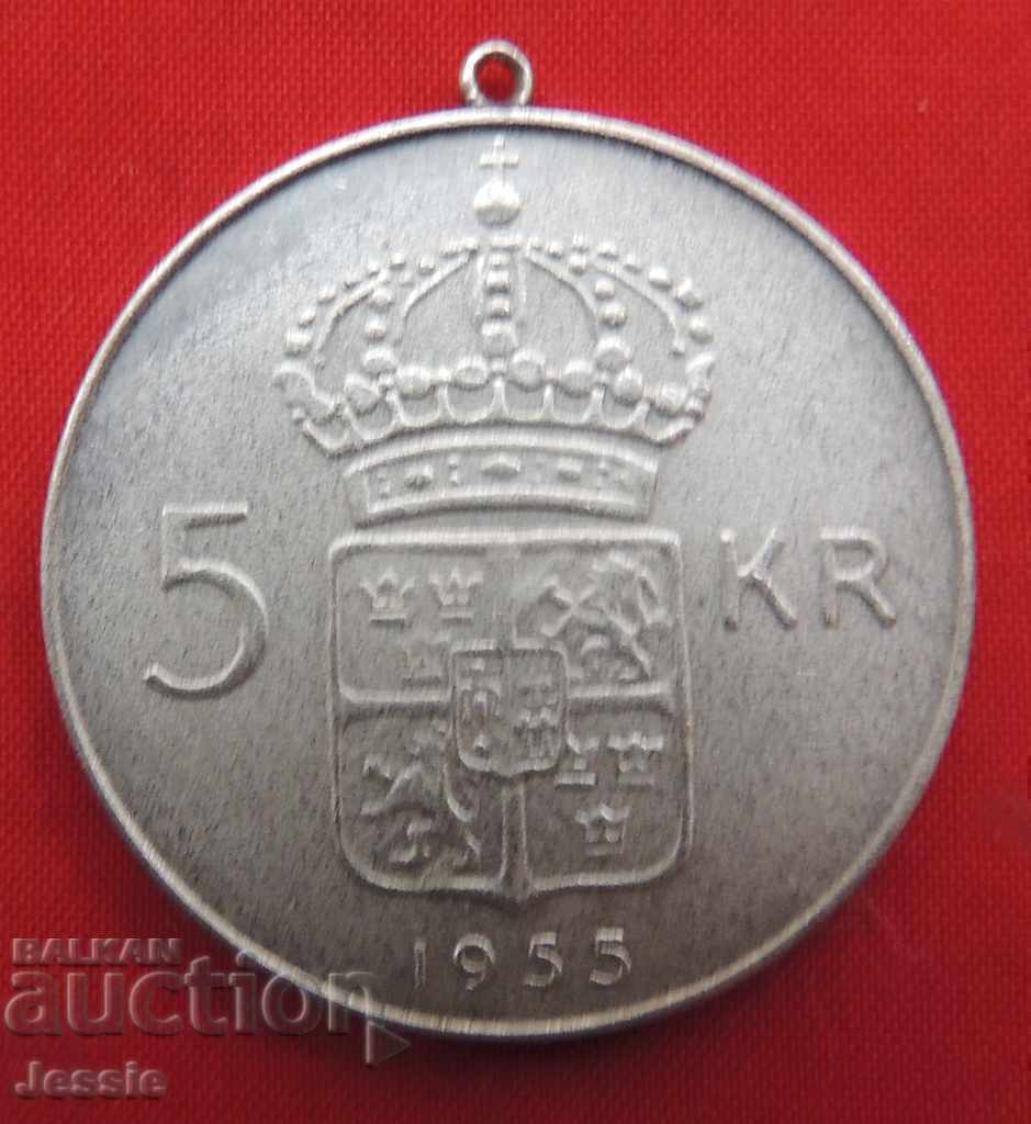 5 kroner Sweden 1955 TS