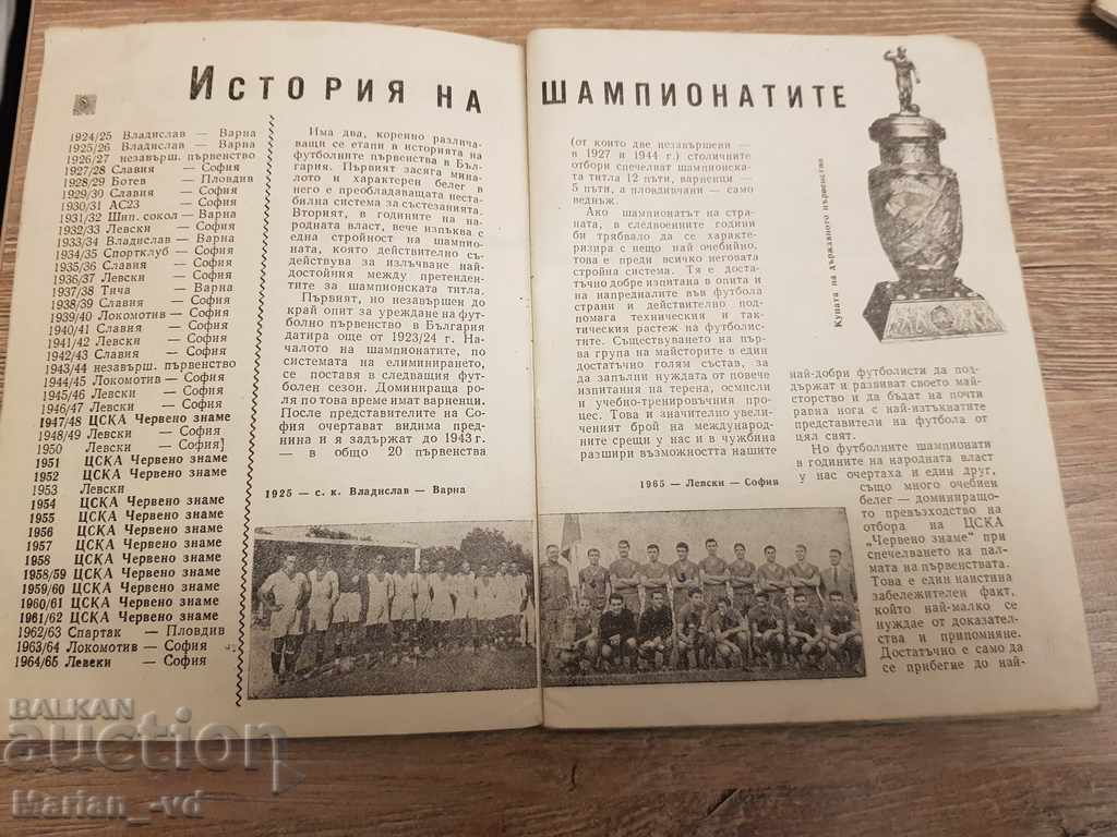Auction Football directory of CSKA 1965/66 Auction Football directory of CSKA 1965/66