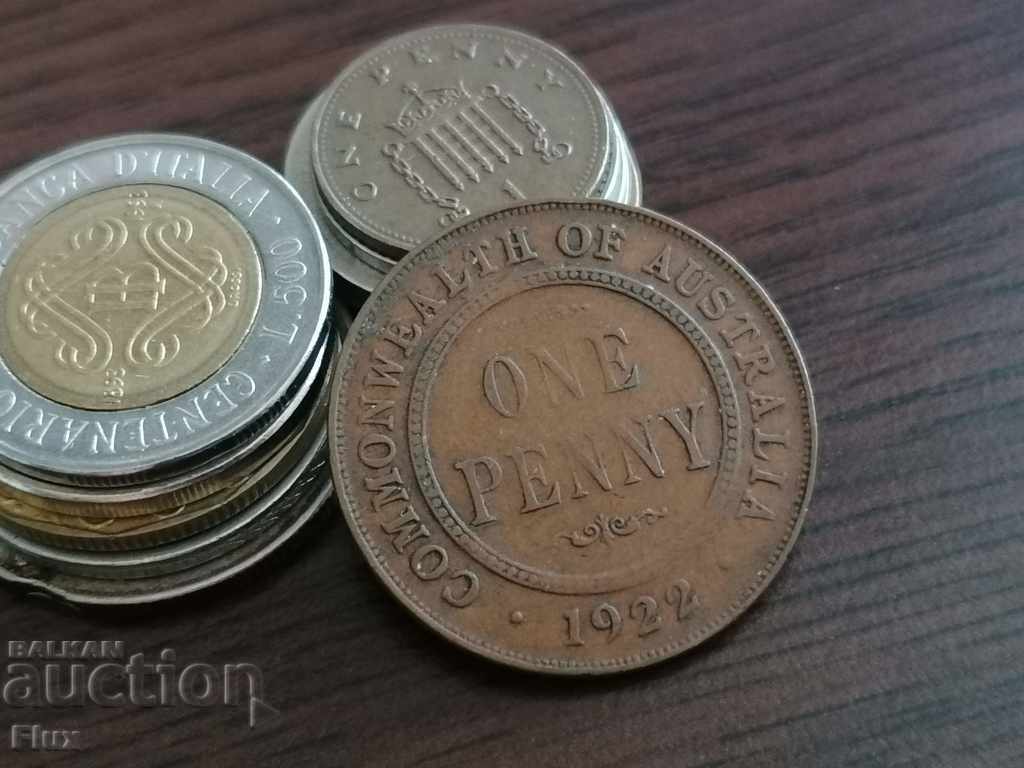 Монета - Австралия - 1 пени | 1922г.