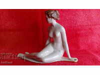 Figura veche din porțelan femeie goală Erotica marcată SIP ex