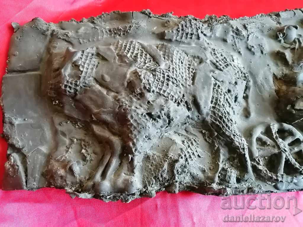 Auction Unique Author's Bronze Bas-relief, Panel 14 kg Auction Unique Author's Bronze Bas-relief, Panel 14 kg