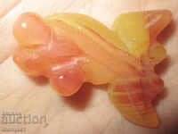 Agate natural yellow goldfish, fish 35 carats