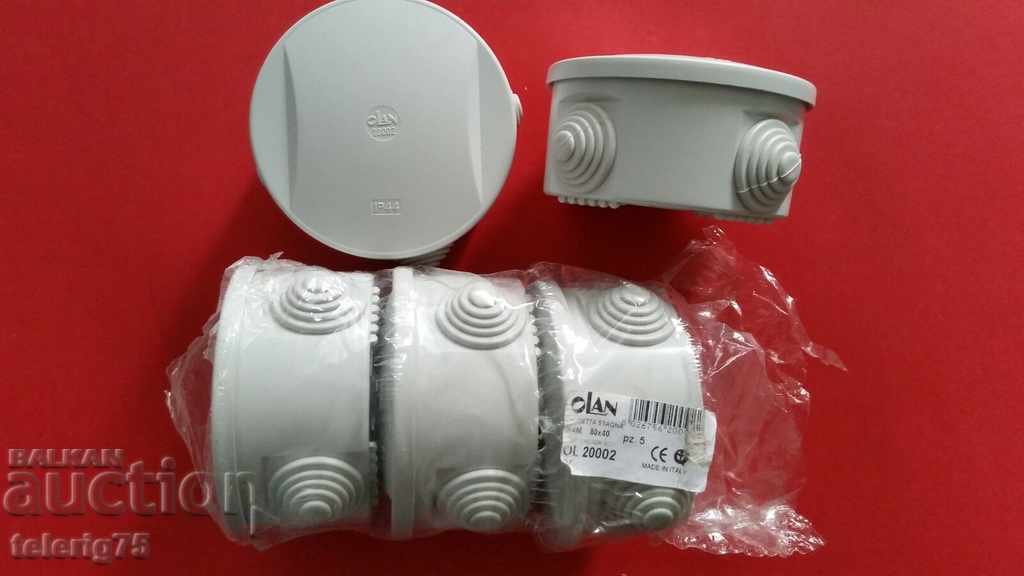 Junction Boxes with Holes OLAN, IP44,80 / 40mm-Italy-5pcs.