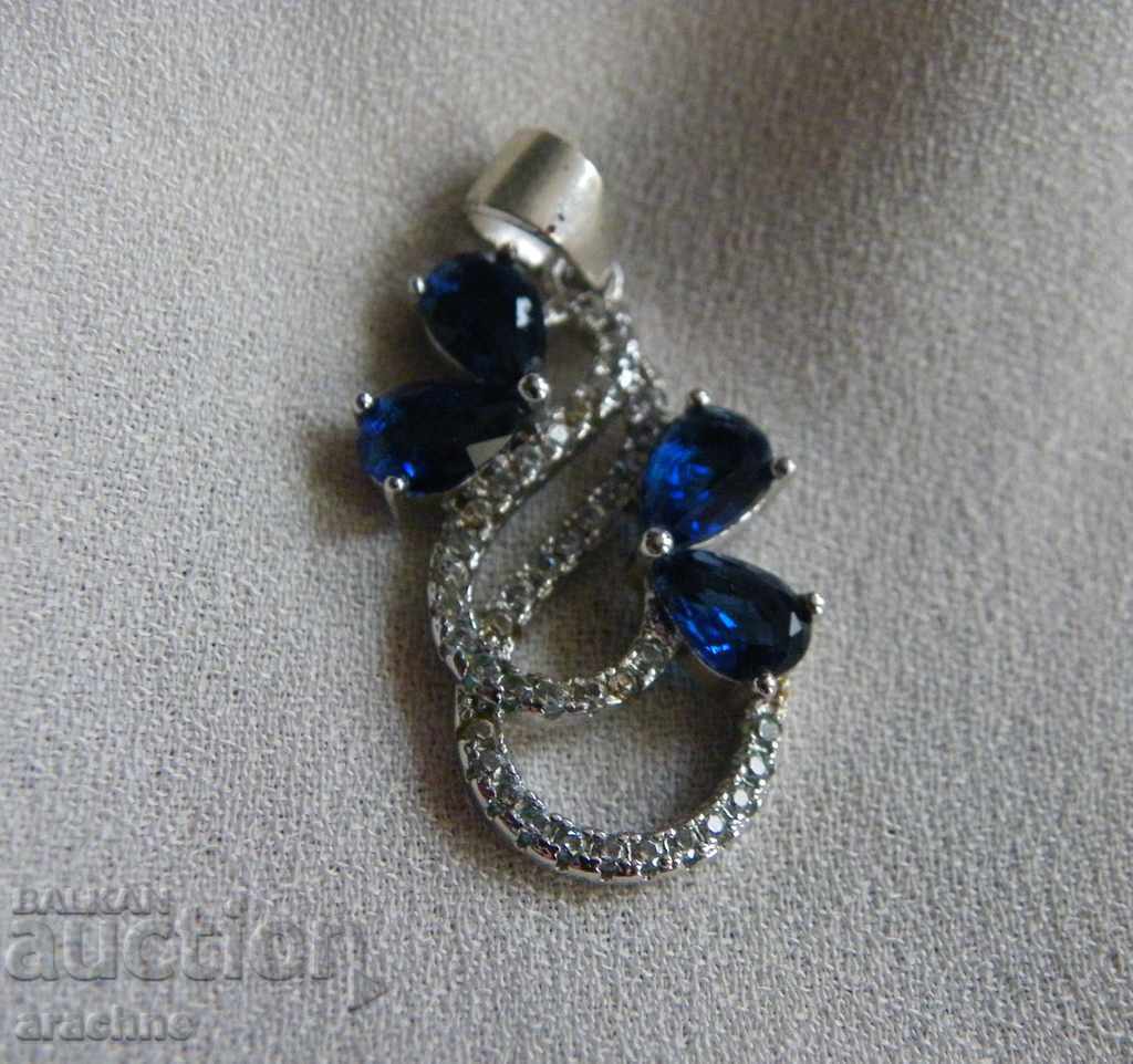 Auction  Pendant with blue /london blue/ topazes