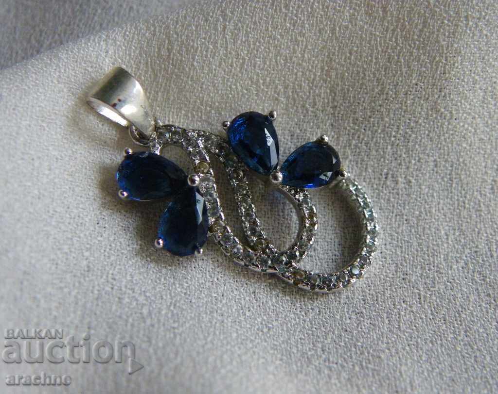 Pendant with blue /london blue/ topazes