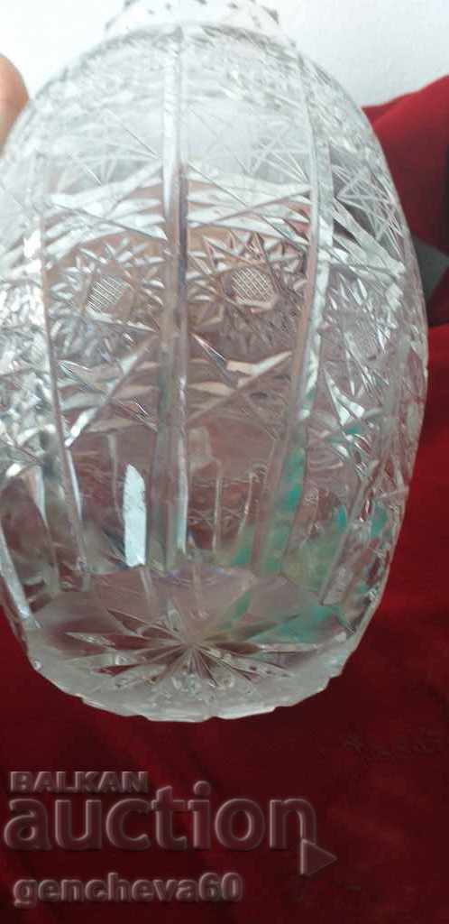 Vază mare din cristal gravată frumos/anii '70 - 7