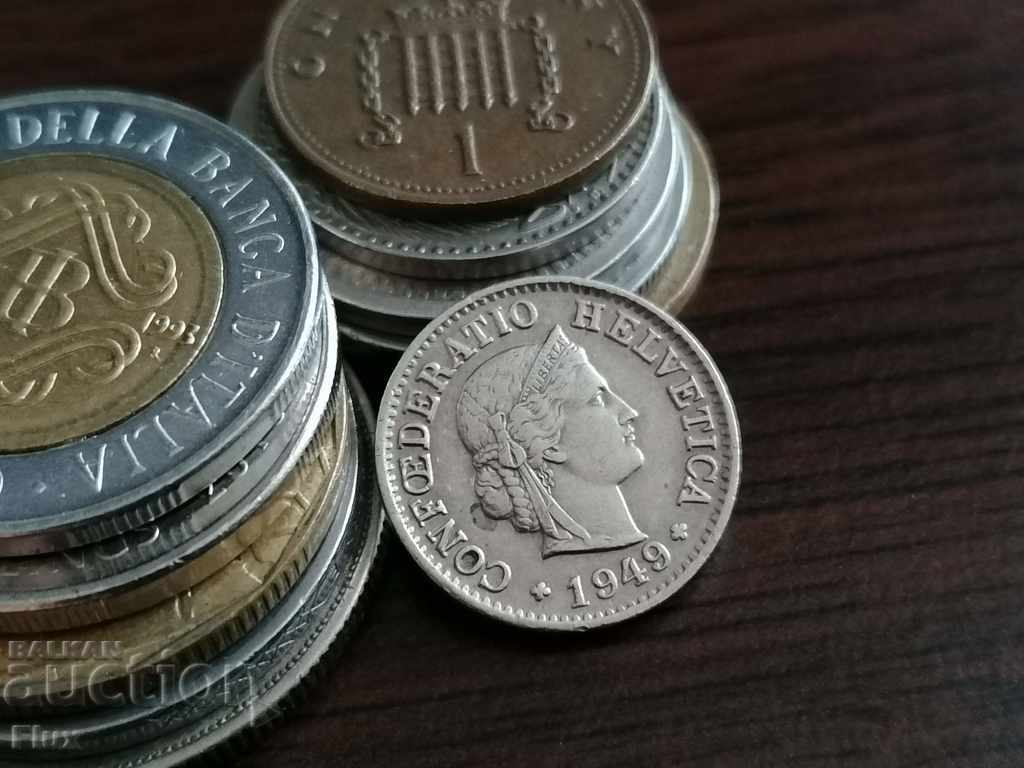 Coin - Switzerland - 5 rapen 1949 with price 2.00 BGN | € 1.02
