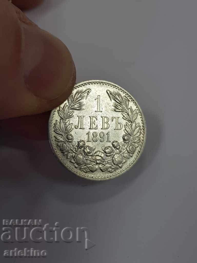 Auction Quality princely silver coin BGN 1 1891 Auction Quality princely silver coin BGN 1 1891