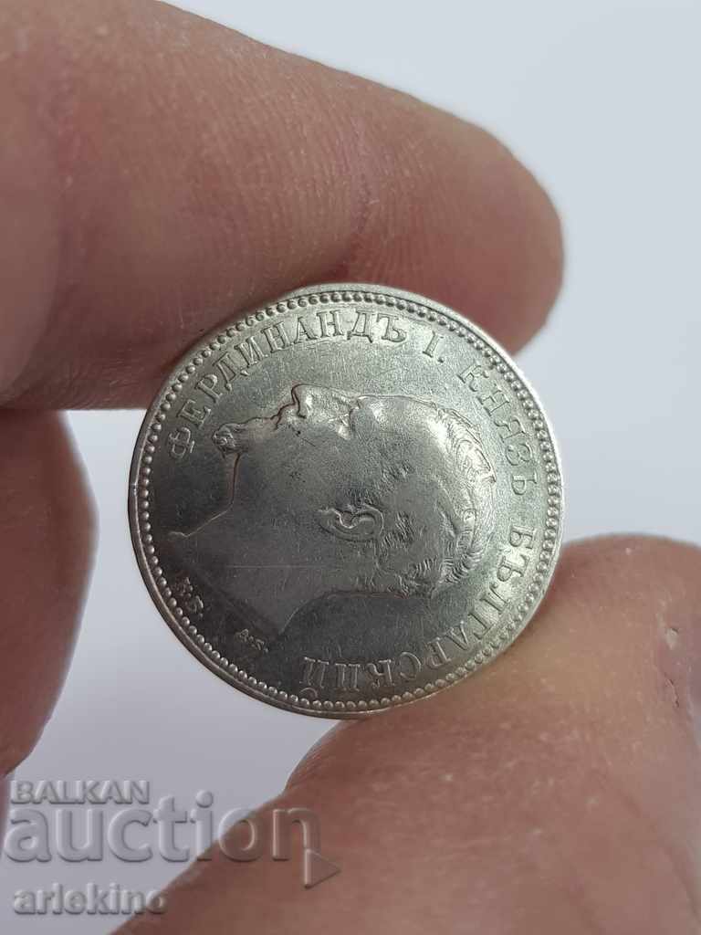Quality princely silver coin BGN 1 1891 - 5 Quality princely silver coin BGN 1 1891 - 5