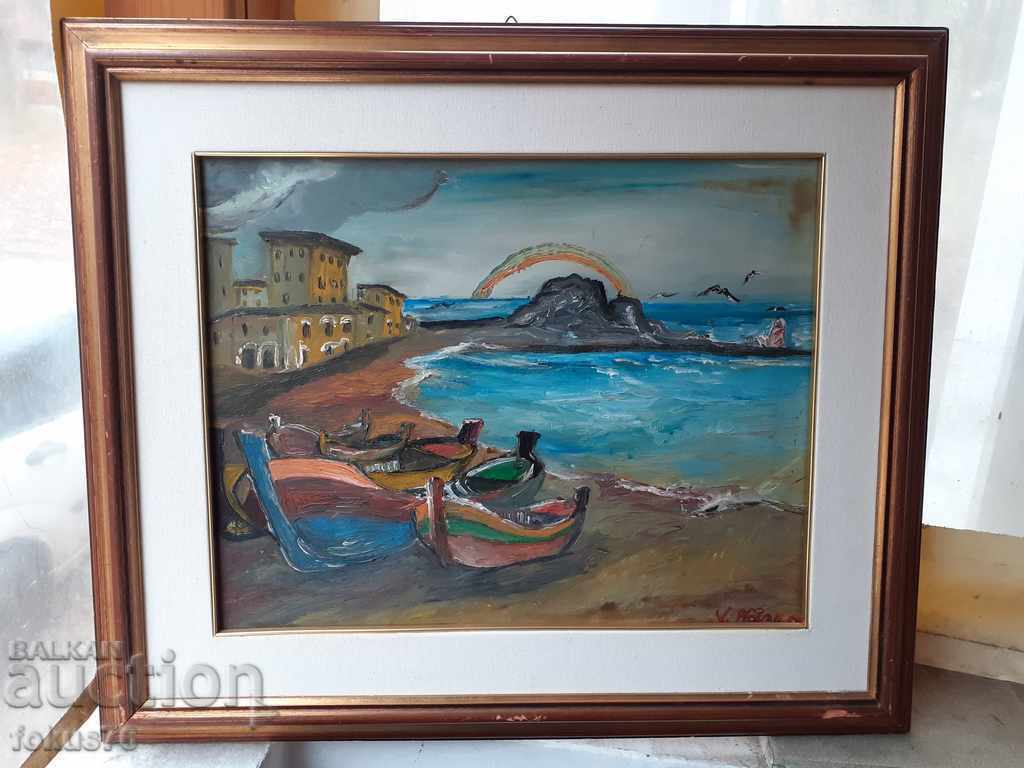 Wonderful master painting oil on canvas signature frame Wonderful master painting oil on canvas signature frame