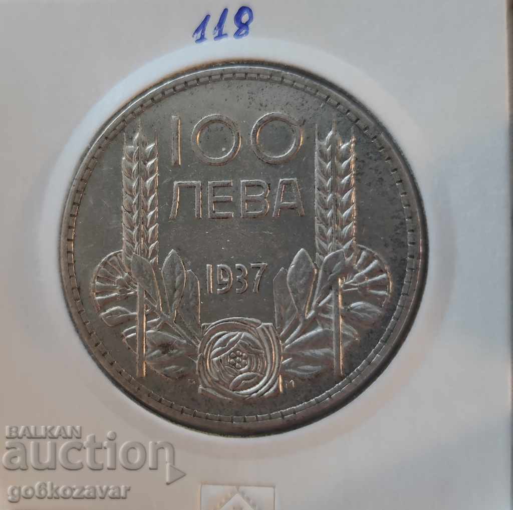 България 100лв 1937г Сребро.