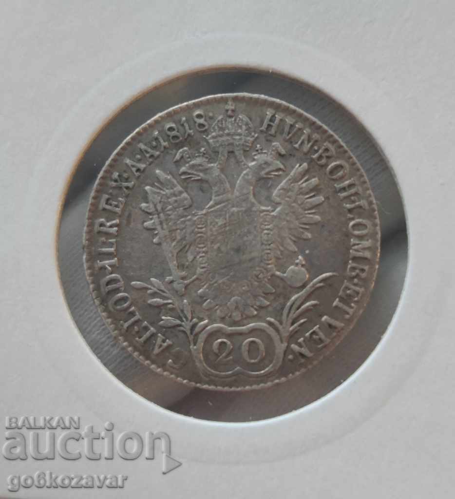 Auction Austria 20 Kreuzer 1818 Silver! Auction Austria 20 Kreuzer 1818 Silver!