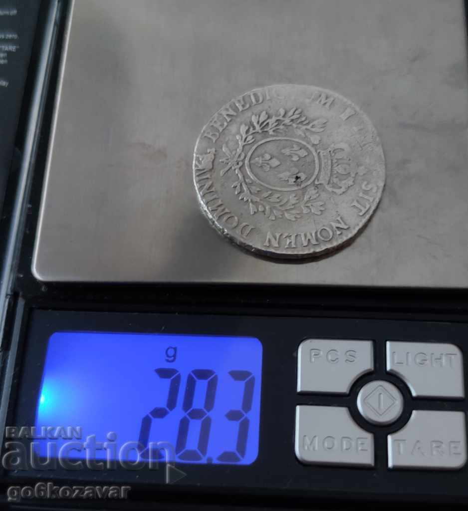 Livrarea Franța ECU Regele Ludovic al XV-lea (1740-1773) Argint RAR